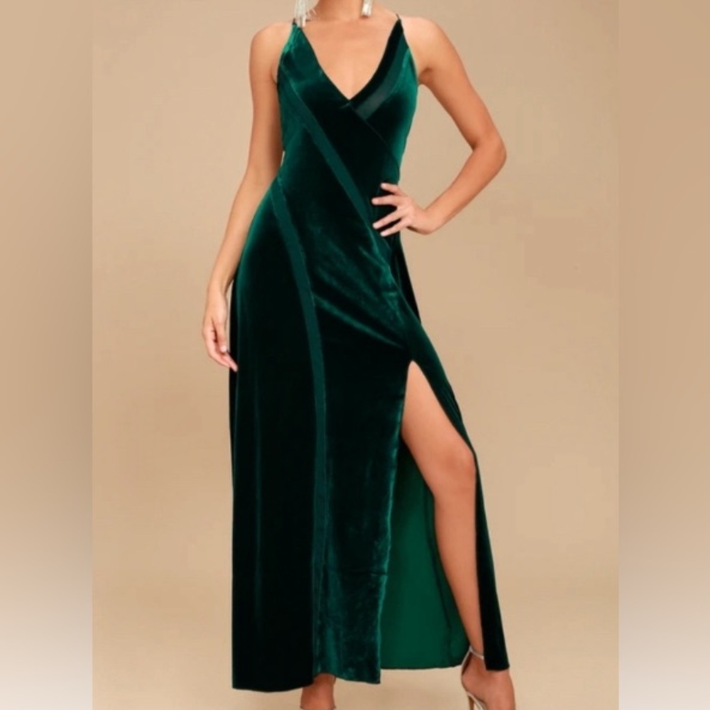 Free People green velvet dress